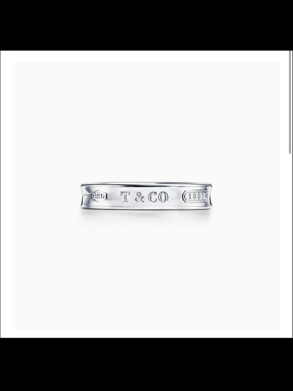 Tiffany & Co. Sterling Silver T & CO Engraved Band - Silver